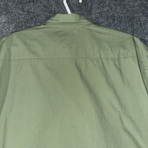 LIFE Love is for Eternity Top Womens XL Green Button Up Crop Long Sleeve Pockets - Picture 7 of 7